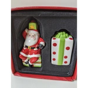 design Santa Claus gift present Salt & Pepper Shakers Christmas holiday